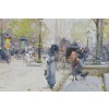 GALIEN LALOUE Tableau 20è Paris Animation sur les Grands Boulevards Gouache Signée Certificat d’authenticité | Biron 