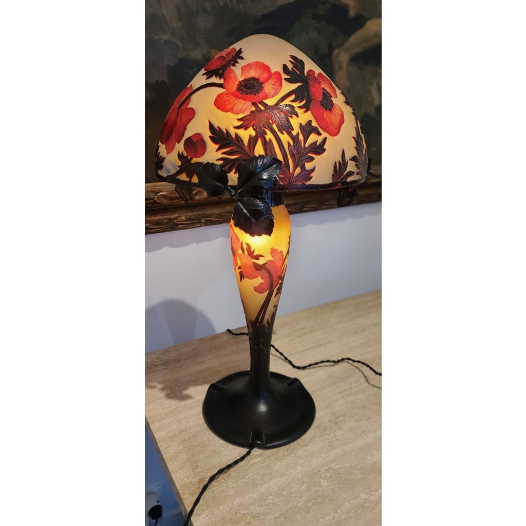 Muller Frères, Lunéville, Lampe en verre « Anémones » circa 1915 | Biron 