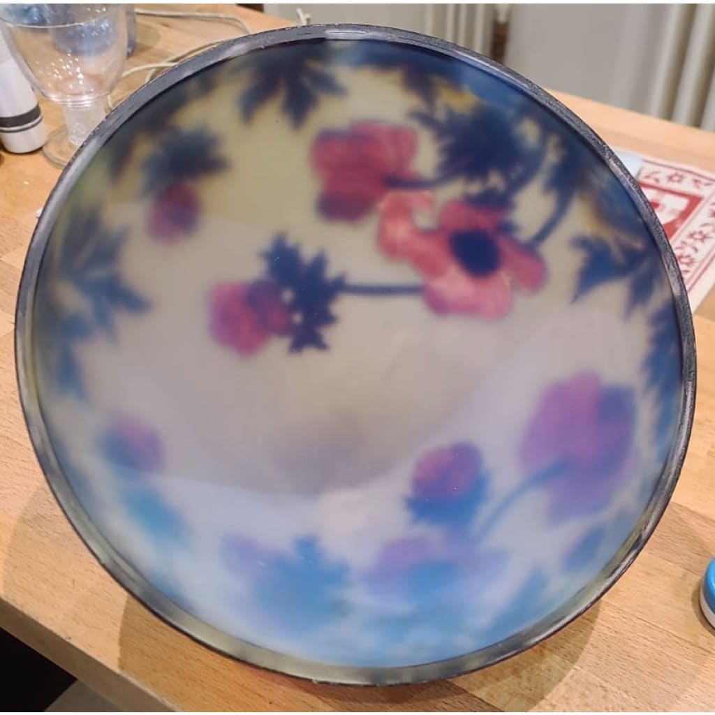 Muller Frères, Lunéville, Lampe en verre « Anémones » circa 1915 | Biron 