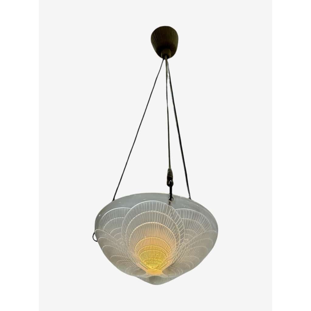 Suspension "Coquilles" verre blanc de René LALIQUE 
