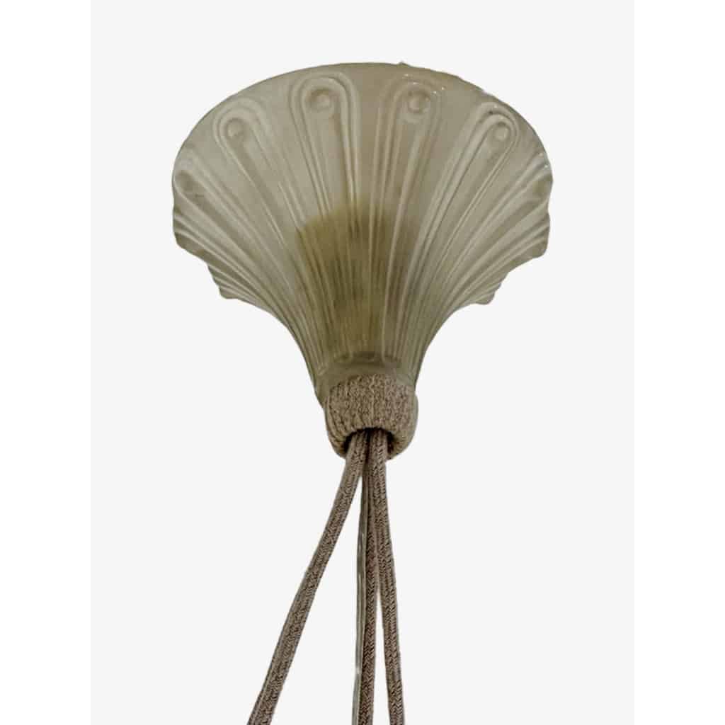 Suspension « Dahlias » verre blanc de René LALIQUE | Biron 