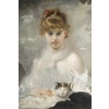 Charles CHAPLIN (1825-1891). Portrait d’Une Jeune Fille au ruban rouge | Biron 