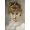 Charles CHAPLIN (1825-1891). Portrait d’Une Jeune Fille au ruban rouge | Biron 