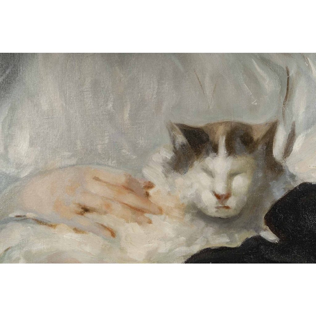 Charles CHAPLIN (1825-1891). Portrait d’Une Jeune Fille au ruban rouge | Biron 
