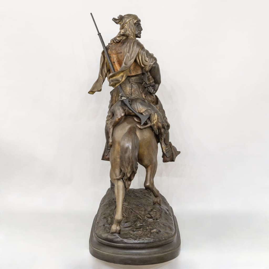 Cavalier Arabe En Retour De Chasse , Alfred Barye (1839-1882) Et Émile Guillemin (1841-1907) | Biron 