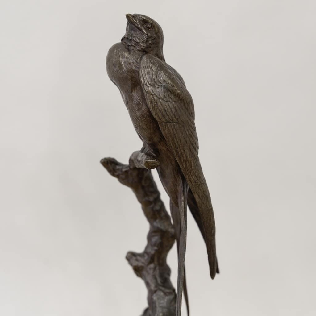 Hirondelle Sur Une Branche , Paul Comoléra (1818-1897) | Biron 