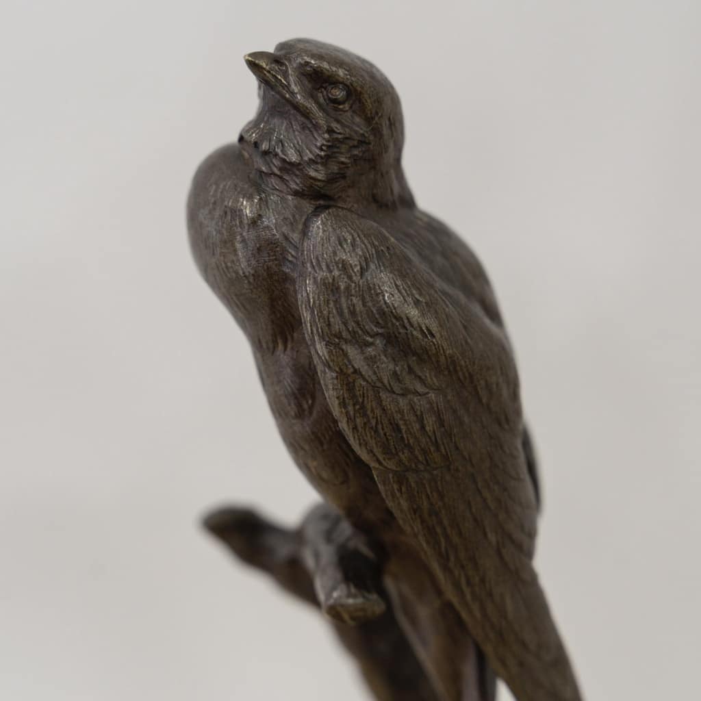 Hirondelle Sur Une Branche , Paul Comoléra (1818-1897) | Biron 