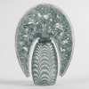 Flacon "Bouchon Fleurs de Pommier" verre blanc patiné bleu de René LALIQUE 