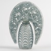 Flacon "Bouchon Fleurs de Pommier" verre blanc patiné bleu de René LALIQUE 