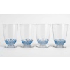 Suite de 4 Verres "Pouilly' verre blanc patiné bleu de René LALIQUE 
