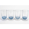 Suite de 4 Verres "Pouilly' verre blanc patiné bleu de René LALIQUE 