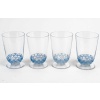 Suite de 4 Verres "Pouilly' verre blanc patiné bleu de René LALIQUE 