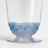 Suite de 4 Verres "Pouilly' verre blanc patiné bleu de René LALIQUE 