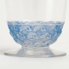 Suite de 4 Verres "Pouilly' verre blanc patiné bleu de René LALIQUE 