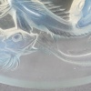Coupe Plat "Martigues" verre opalescent patiné bleu de René LALIQUE 
