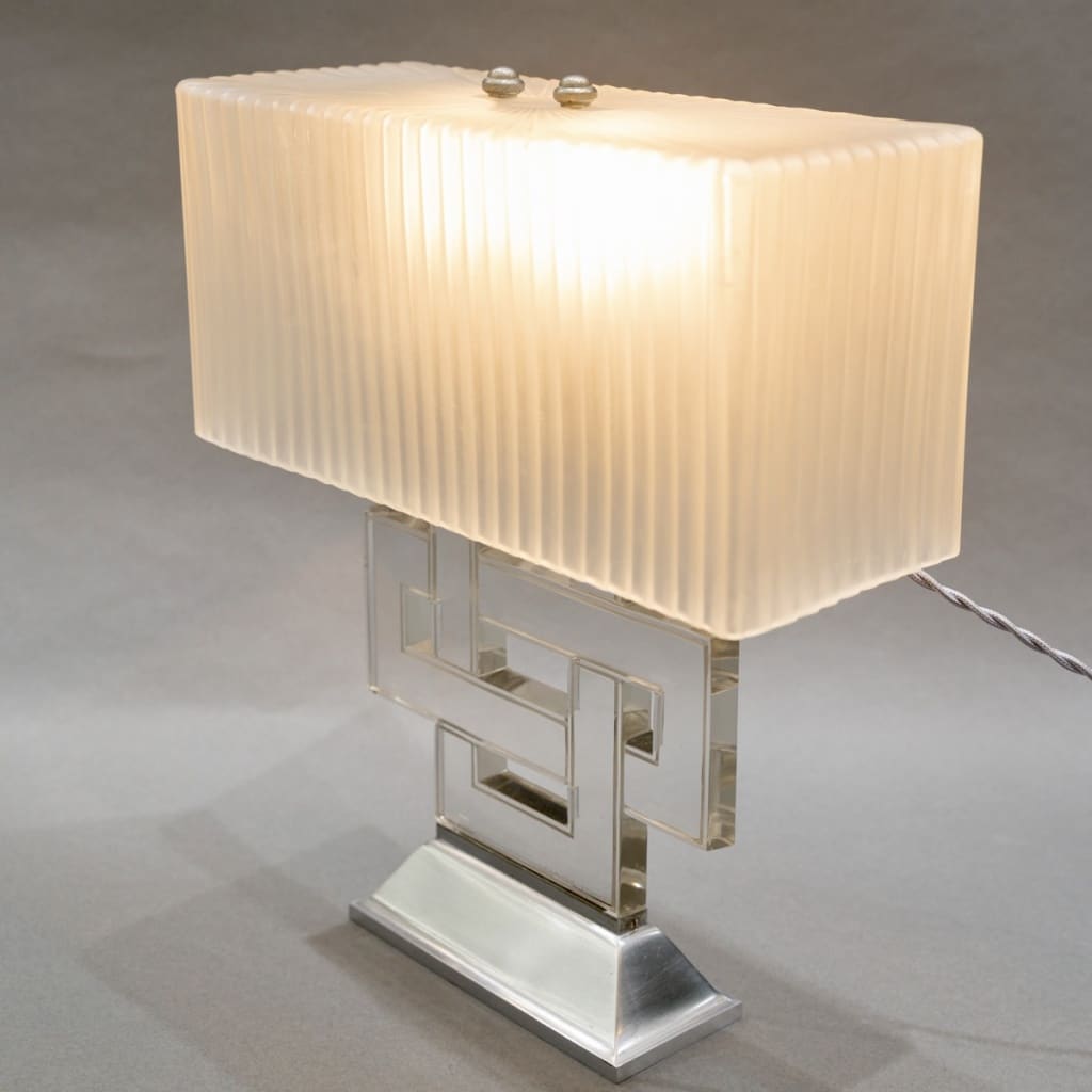 Paire de Lampes « Entrelacs » verre blanc de René LALIQUE | Biron 