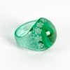 Bague « Fleurs » verre vert patiné blanc de René LALIQUE | Biron 