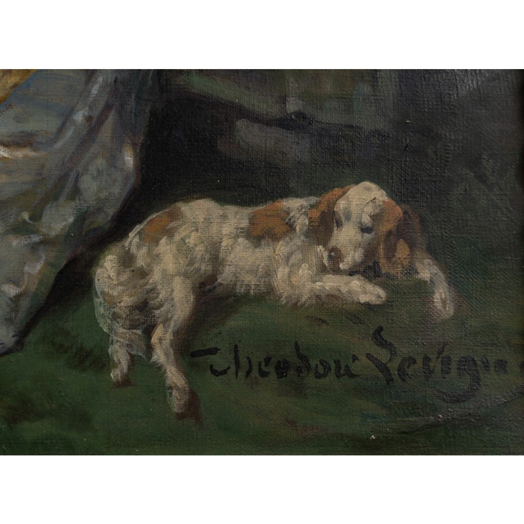 Théodore Levigne (1848-1912) – Le Jeu de Colin Maillard, huile sur toile, vers 1880-1890 | Biron 