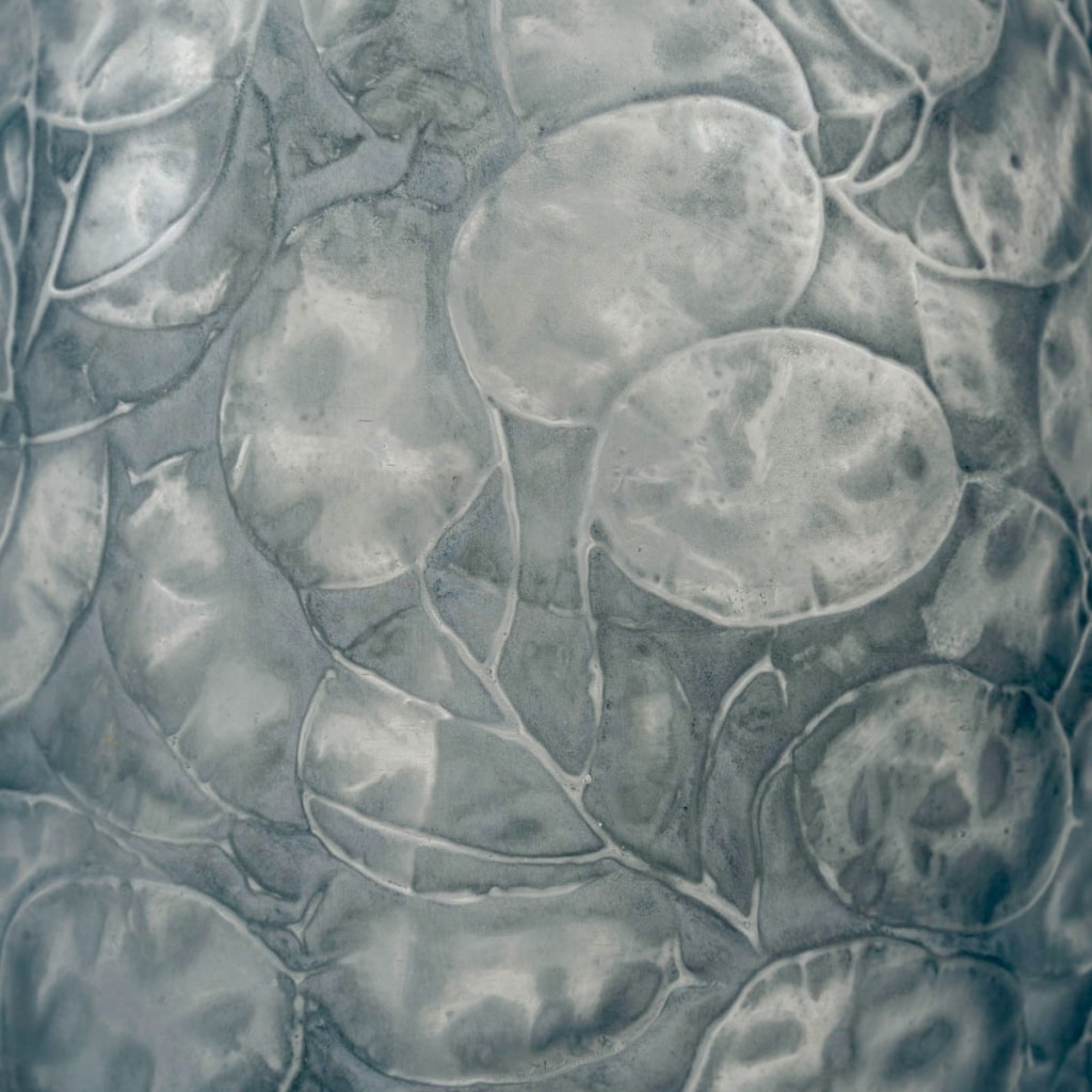 Vase « Monnaie Du Pape » verre blanc patiné bleu de René LALIQUE | Biron 