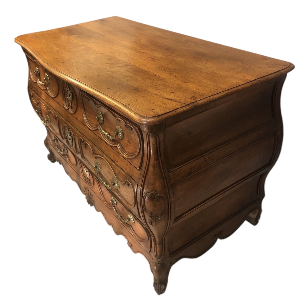 Commode Bordelaise Louis XV 18è Siècle En noyer Mouluré Et Sculpté 3 Tiroirs | Biron 