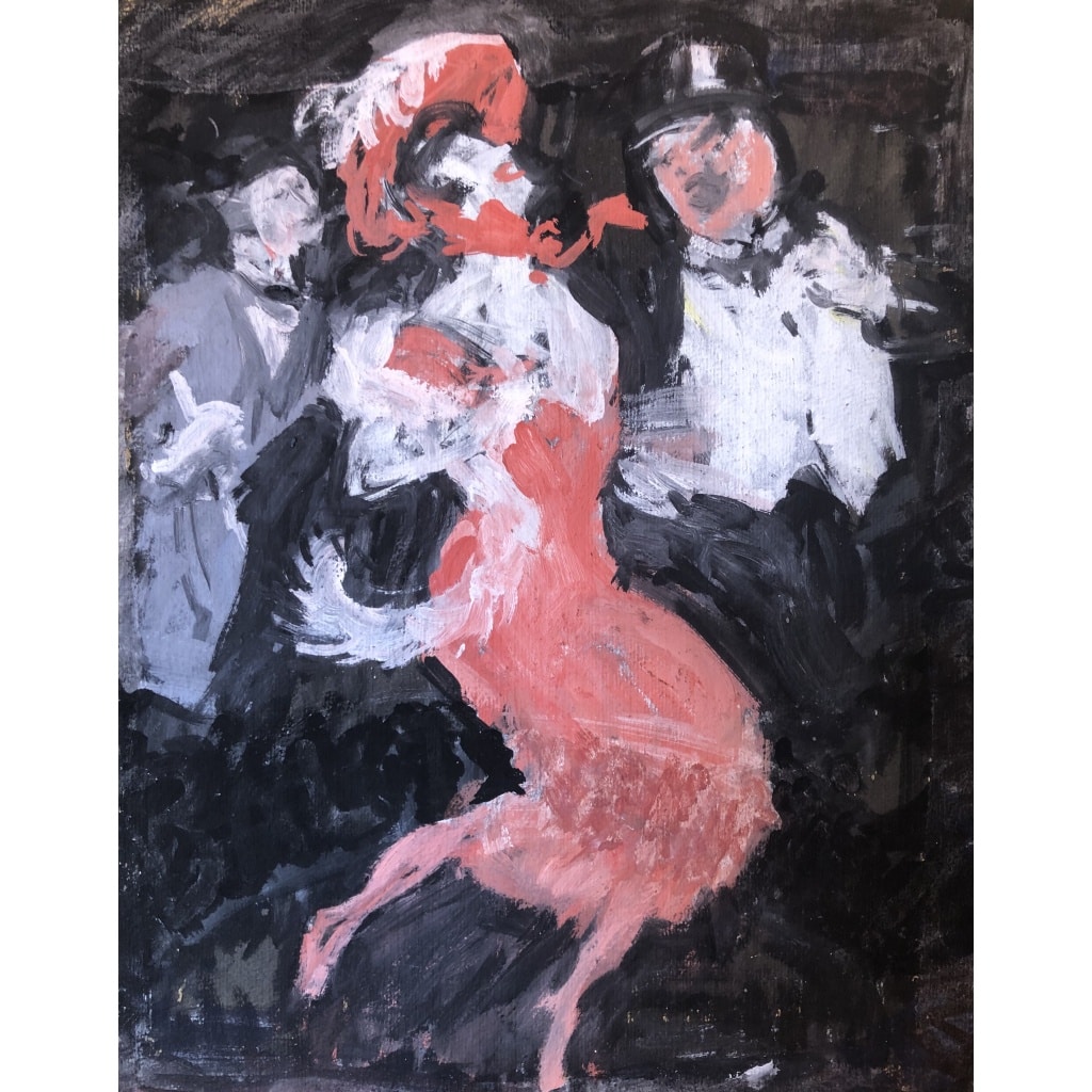 GRÜN Jules Alexandre Etude préparatoire de la maquette pour l’Affiche du Bal Tabarin (1904) | Biron 
