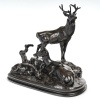 Groupe En Bronze – Famille De Cerf , Antoine – Louis Barye (1795-1875) | Biron 