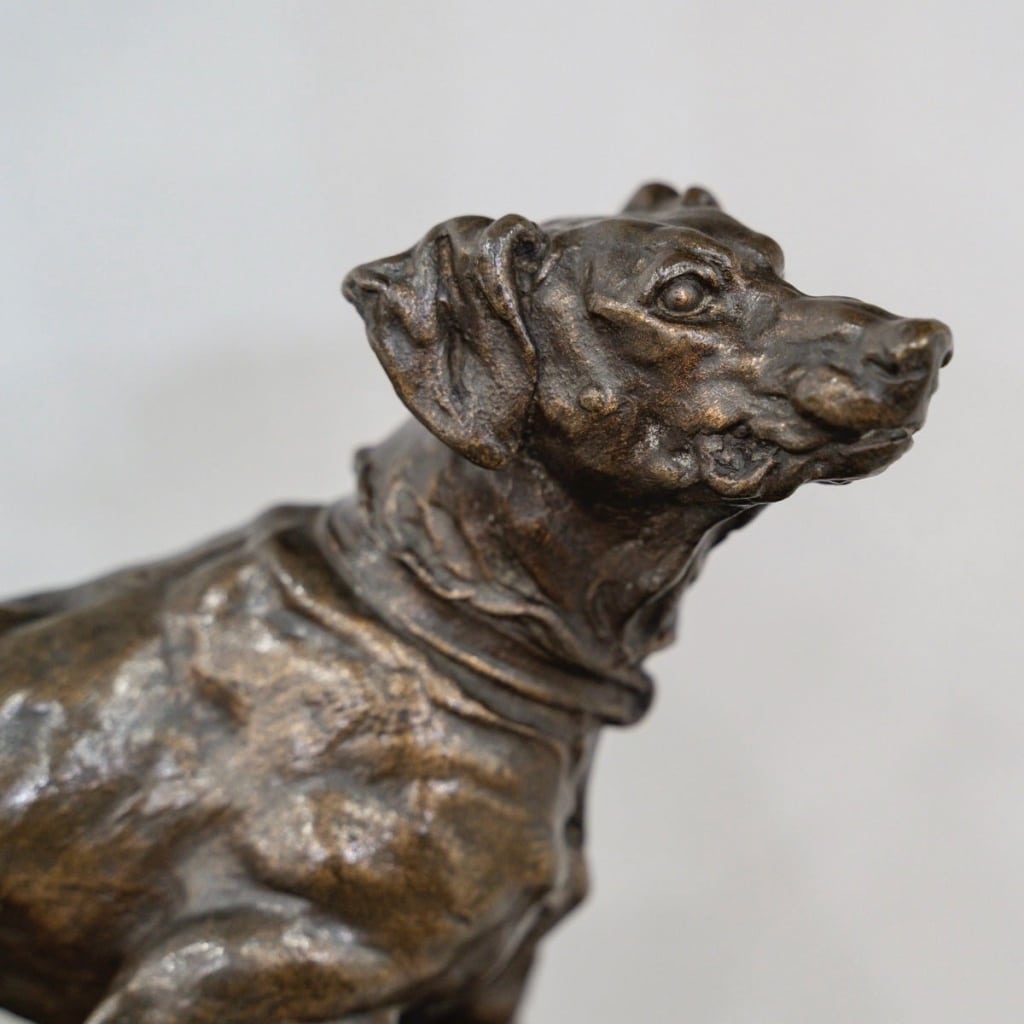 Sculpture – Chien Braque « Marly » , Pierre – Jules Mêne (1810-1879) – Bronze | Biron 