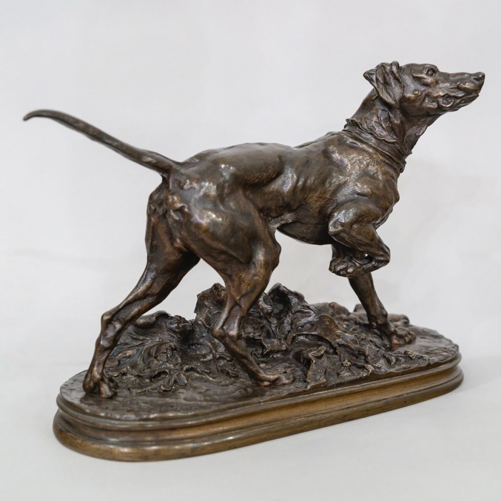 Sculpture – Chien Braque « Marly » , Pierre – Jules Mêne (1810-1879) – Bronze | Biron 
