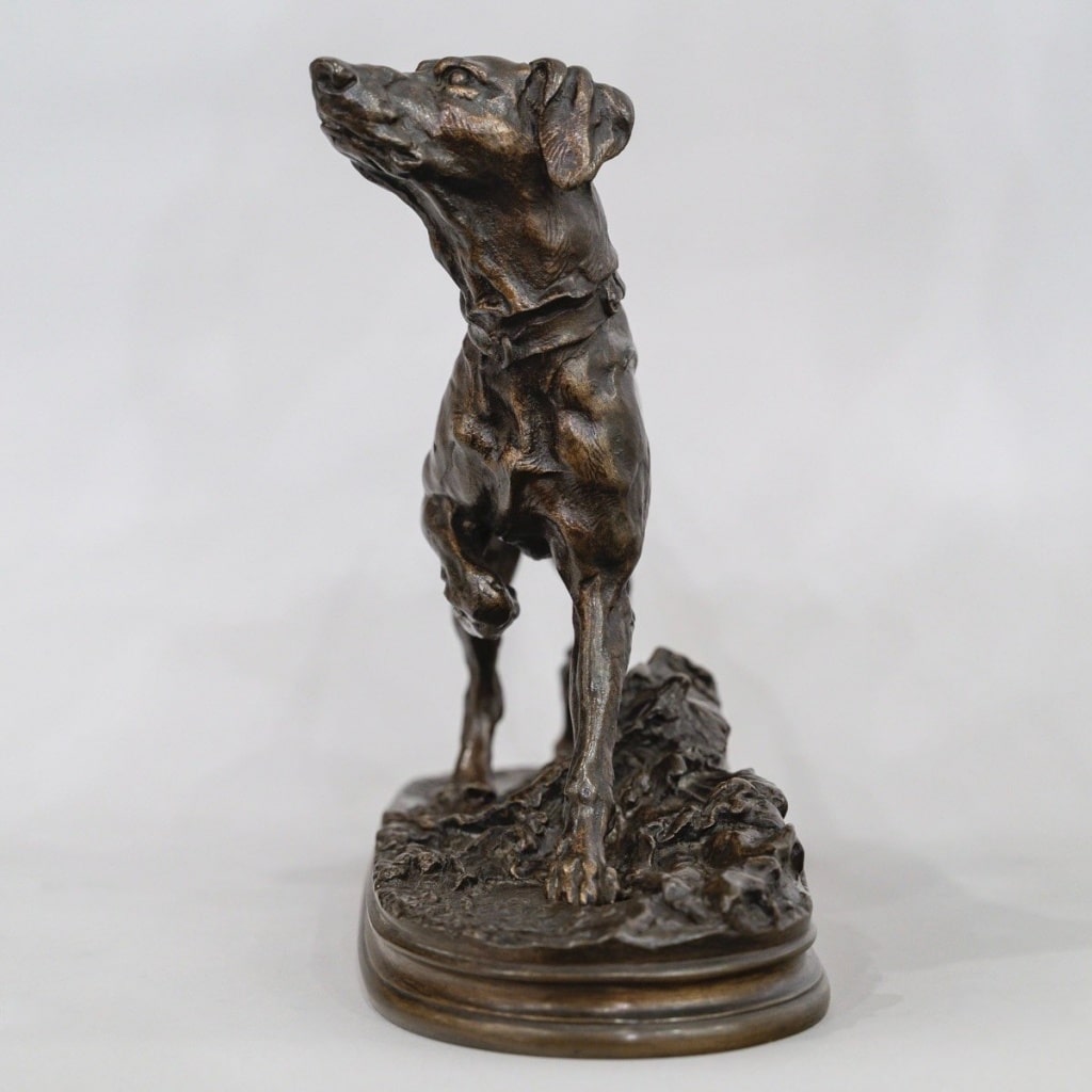 Sculpture – Chien Braque « Marly » , Pierre – Jules Mêne (1810-1879) – Bronze | Biron 