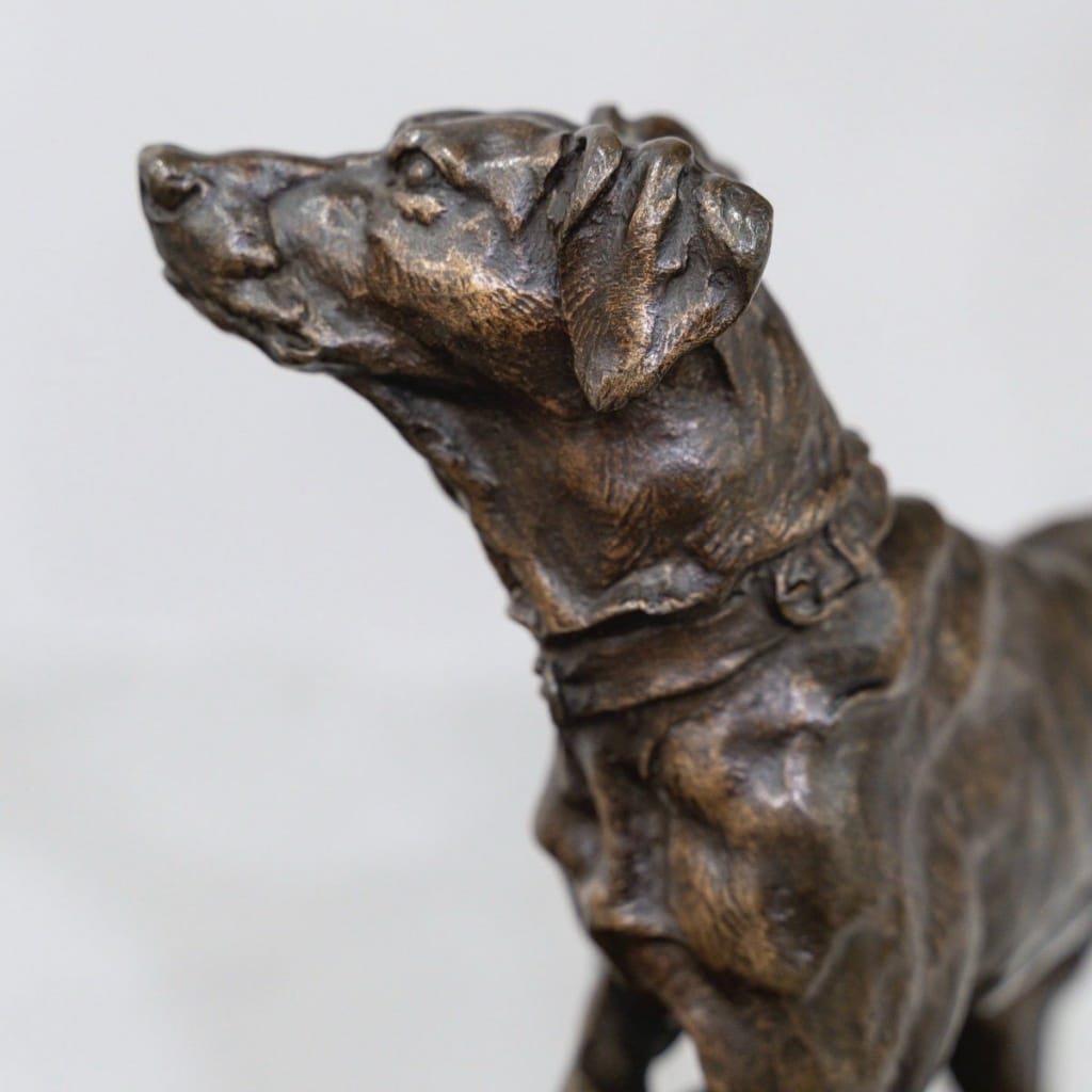 Sculpture – Chien Braque « Marly » , Pierre – Jules Mêne (1810-1879) – Bronze | Biron 