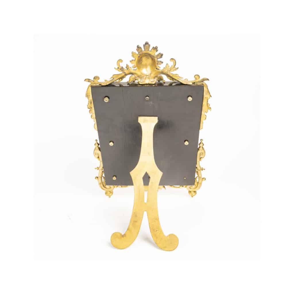 Miroir de table, d’époque Napoléon III en bronze ciselé et doré sur ébène. | Biron 