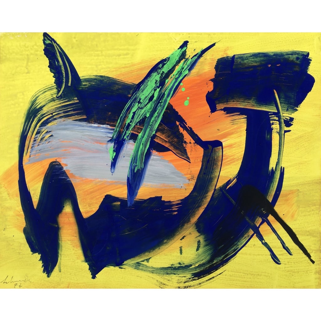 SCHNEIDER Gérard Sans Titre 1977 Acrylique Gouache Sur Papier Signé Daté 1977catalogue Raisonné | Biron 