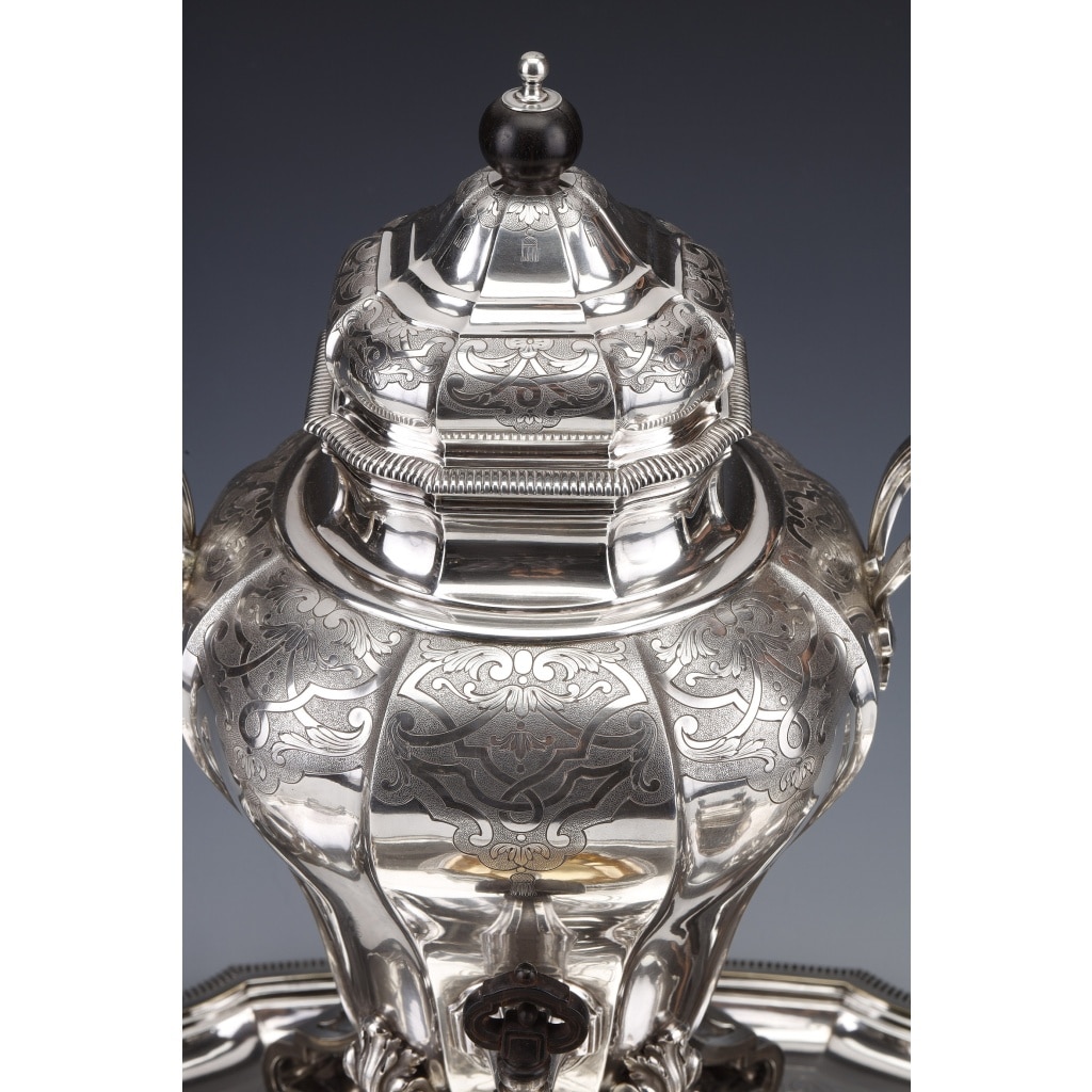 A. AUCOC – Service THE/CAFE 6 pieces argent XIXè | Biron 