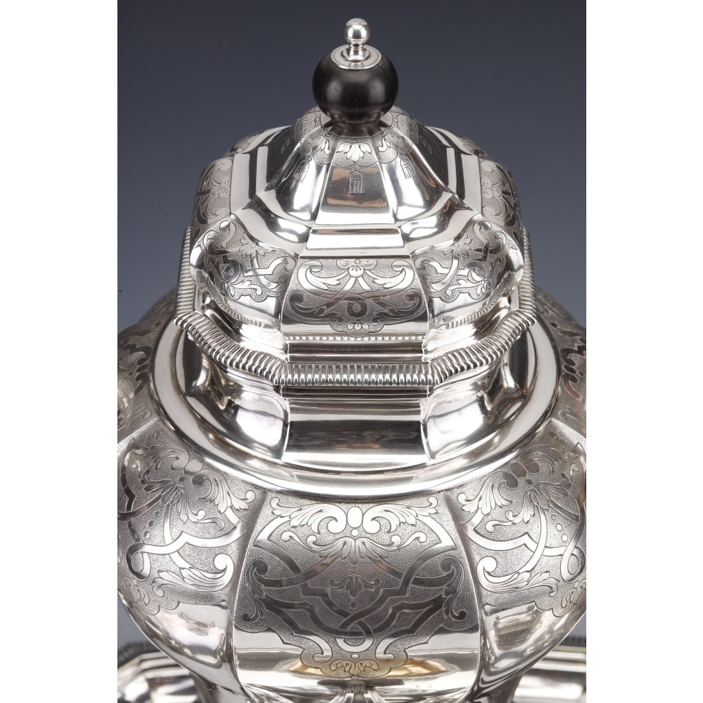 A. AUCOC – Service THE/CAFE 6 pieces argent XIXè | Biron 
