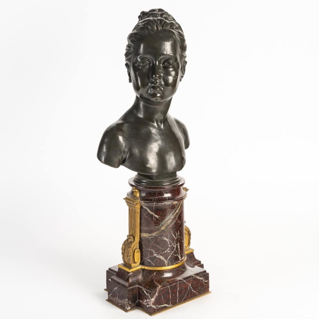 D’après Jean-Antoine Houdon (1741-1828) Buste en bronze de Louise Brongniart (1772-1845) | Biron 