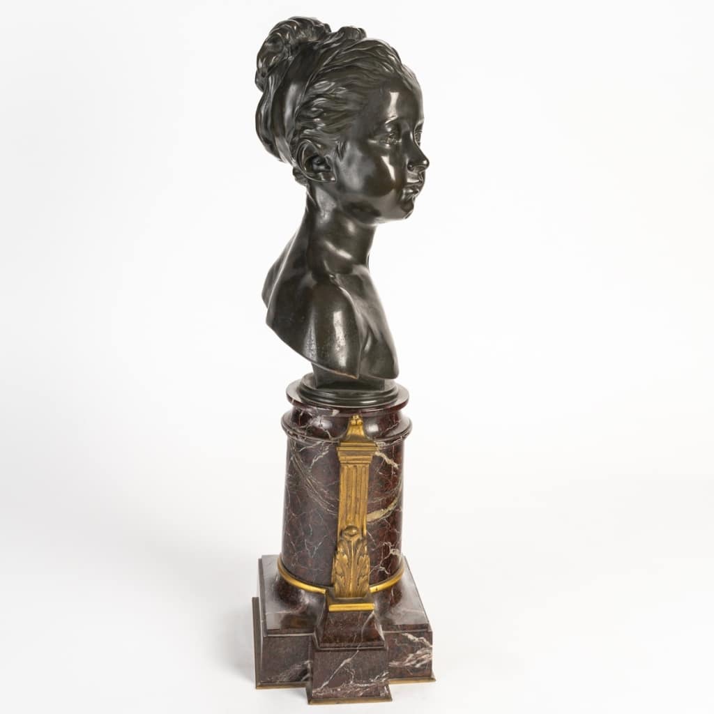 D’après Jean-Antoine Houdon (1741-1828) Buste en bronze de Louise Brongniart (1772-1845) | Biron 
