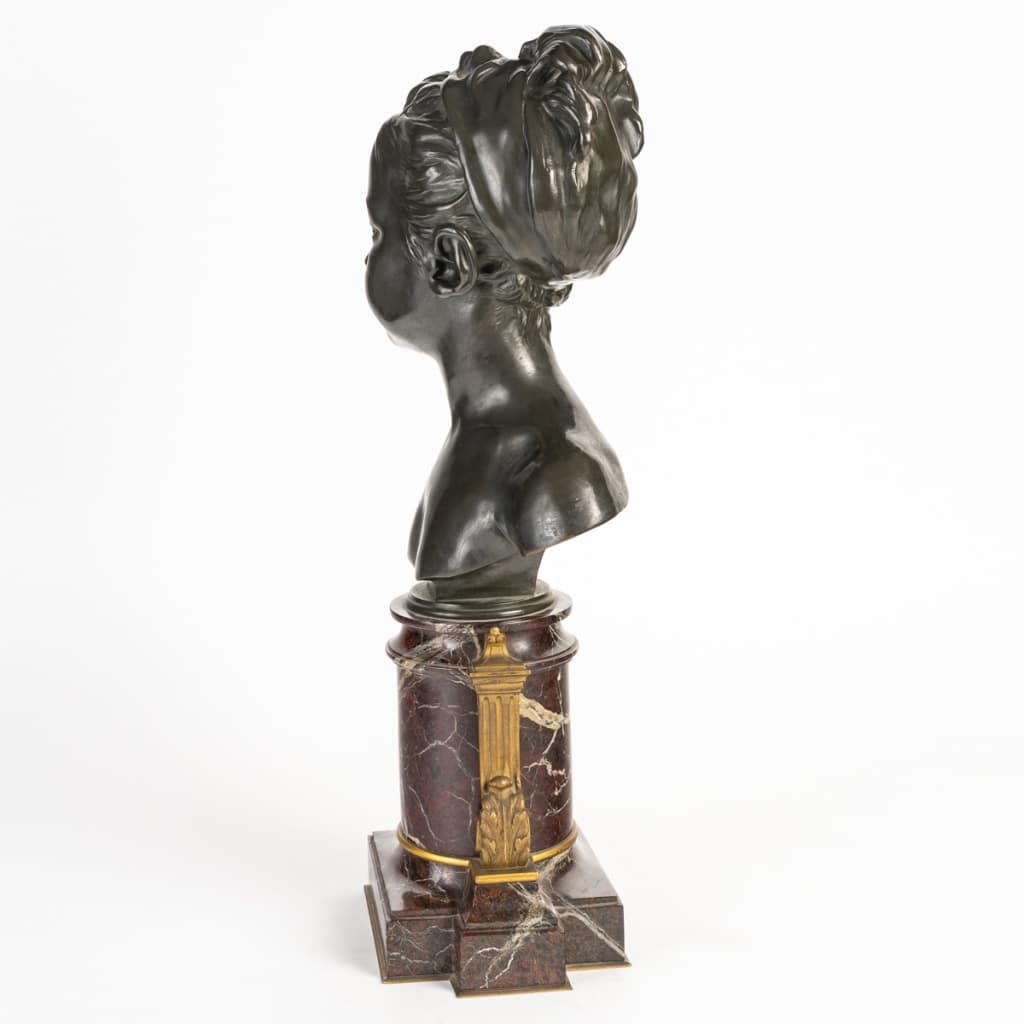 D’après Jean-Antoine Houdon (1741-1828) Buste en bronze de Louise Brongniart (1772-1845) | Biron 