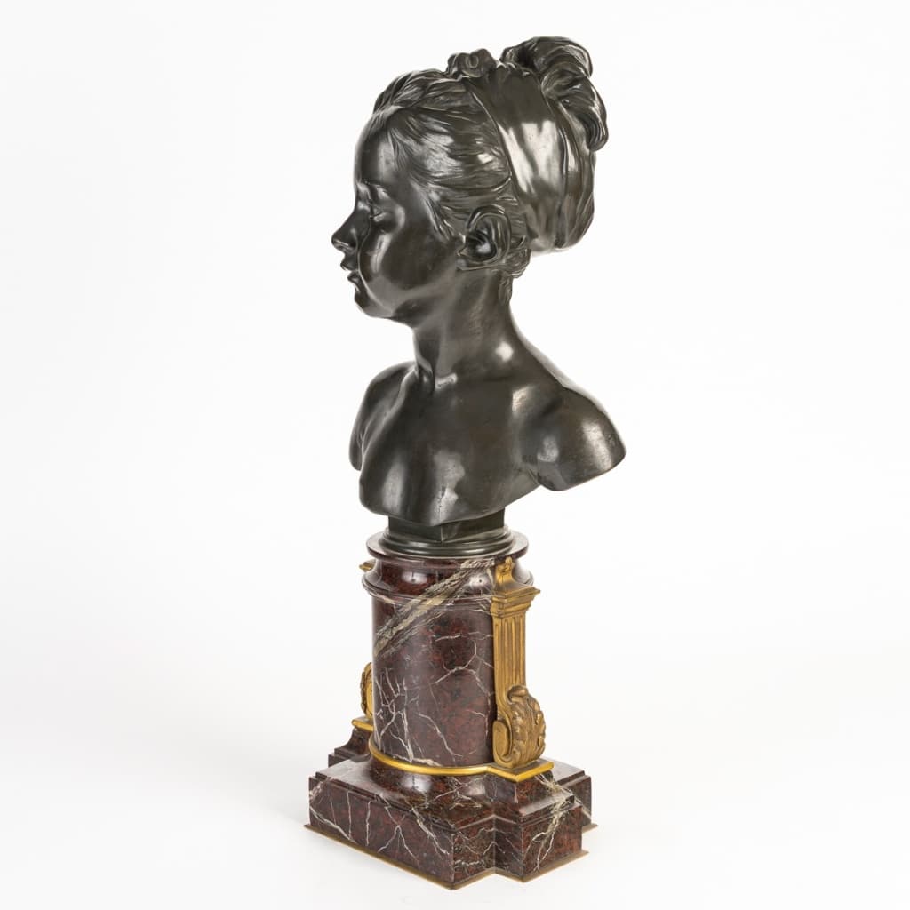 D’après Jean-Antoine Houdon (1741-1828) Buste en bronze de Louise Brongniart (1772-1845) | Biron 