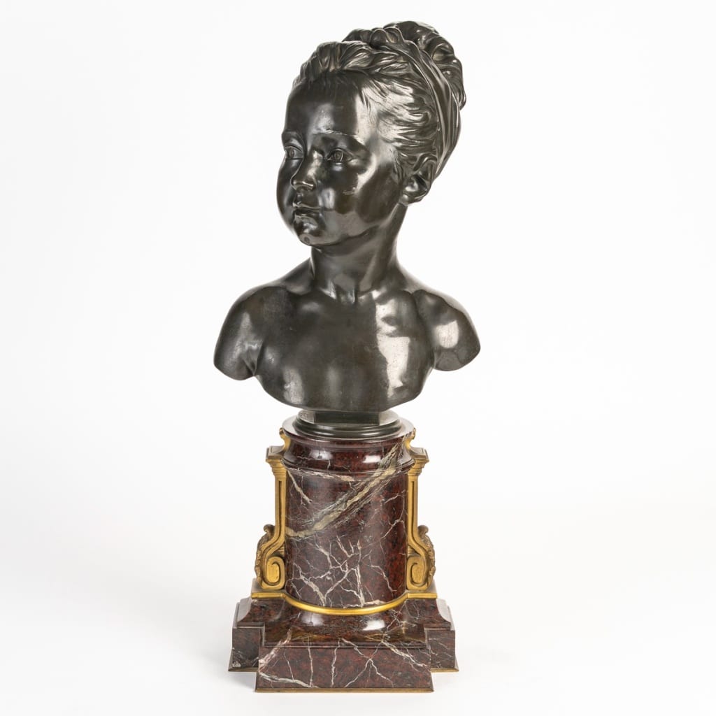 D’après Jean-Antoine Houdon (1741-1828) Buste en bronze de Louise Brongniart (1772-1845) | Biron 