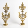 Garniture De Cheminée En Bronze Doré Et Cristal Signée Prosper Roussel | Biron 