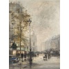 Jean Bernard Trotzier Vue animée de l’Opéra Garnier huile sur toile XXème siècle | Biron 