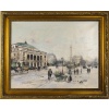 Jean Bernard Trotzier La Marchande de Fleurs Ambulante Place du Châtelet Huile sur Toile XXème siècle | Biron 