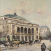 Jean Bernard Trotzier La Marchande de Fleurs Ambulante Place du Châtelet Huile sur Toile XXème siècle | Biron 