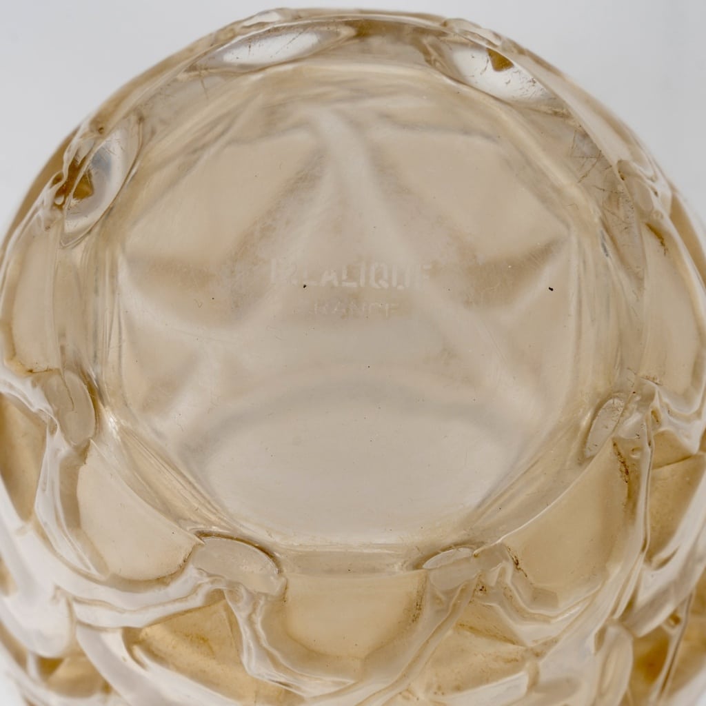 Vase « Chamois » verre patiné sépia de René LALIQUE | Biron 