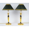 Paire de flambeaux Aux Merveilleuses attribuée à Claude Galle vers 1810, montée en lampes | Biron 