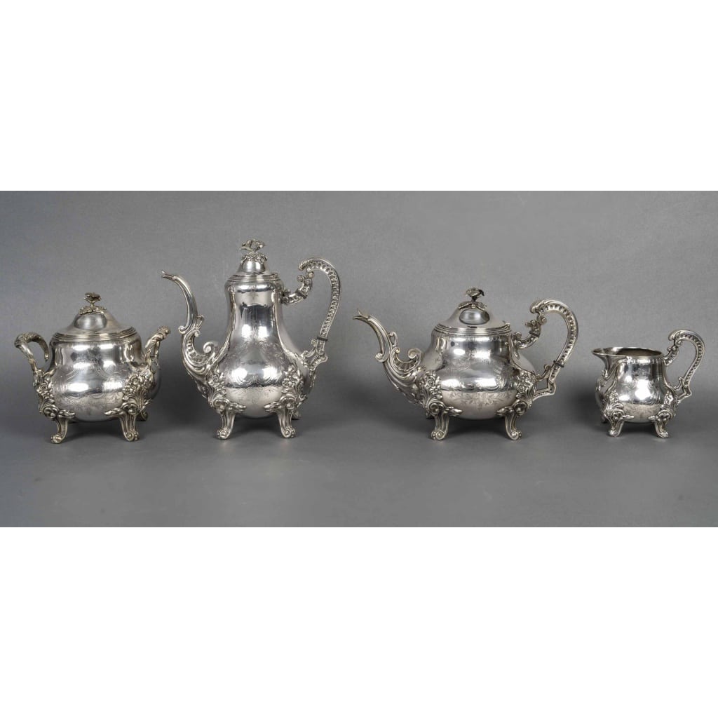 SERVICE A VERSER en Argent de Style Louis XV au Couple de Tourterelles. Paris, seconde moitié du XIX e | Biron 