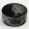 Boîte « Coq » verre noir patiné blanc de René LALIQUE | Biron 