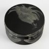 Boîte « Coq » verre noir patiné blanc de René LALIQUE | Biron 