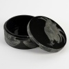Boîte « Coq » verre noir patiné blanc de René LALIQUE | Biron 