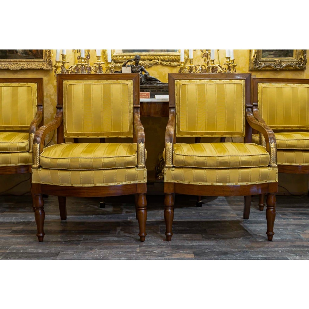 François Honoré Jacob (1770-1841) – Quatre grands fauteuils en acajou d’époque Empire vers 1810 | Biron 
